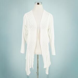 American South Side Size XL Crochet Embroidered Open Cotton Cardigan Jacket